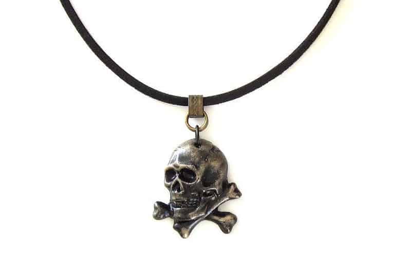 pirate skull necklace gift for him